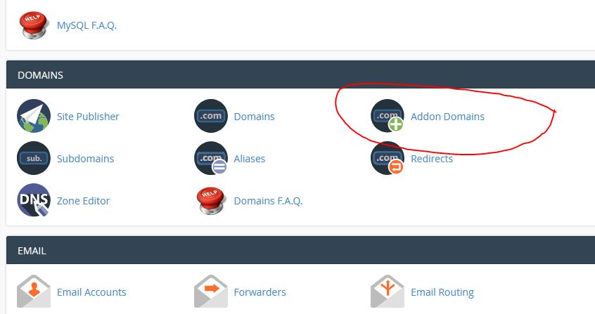 addon domains